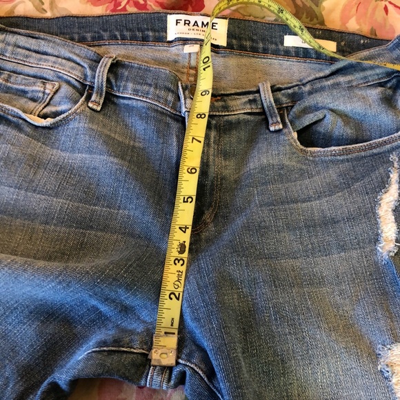 FRAME Size 28 (30) “Le Garçon Jean” Stretch Skinny Jean Distressed Med Blue Soft - Picture 9 of 16
